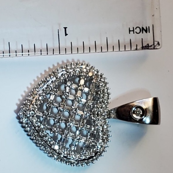 Heart pendant 14k-585 solid Gold and earth natural sparkling Diamonds Heart - Picture 6 of 9